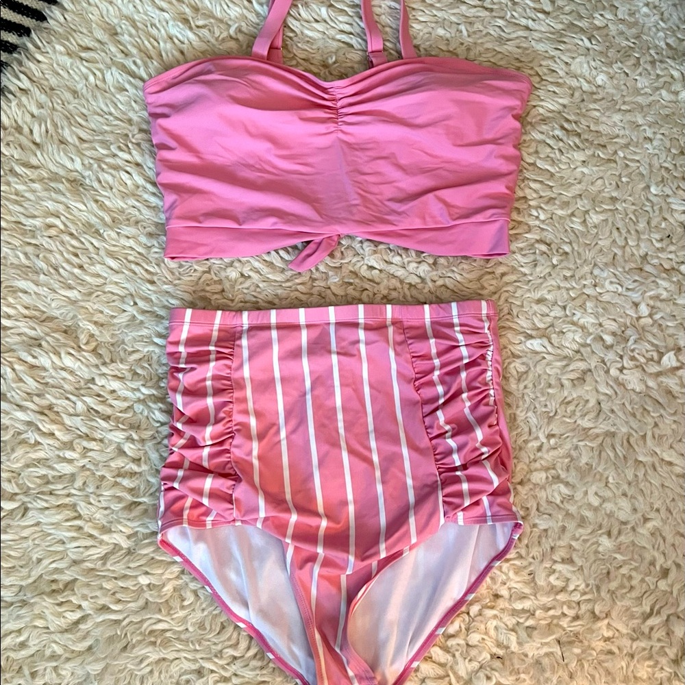High-waisted plus size bikini
